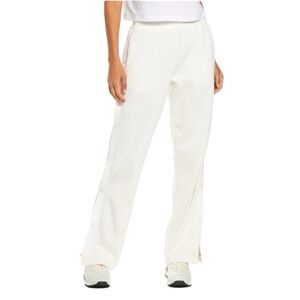 Alo Yoga Courtside Tearaway Snap Pant Track in Ivory White Size Large